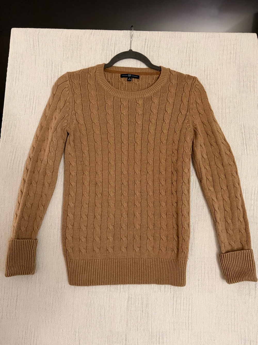 Y2K Vintage GAP Cable Knit Sweater Angora Blend Camel Brown Cottagecore S